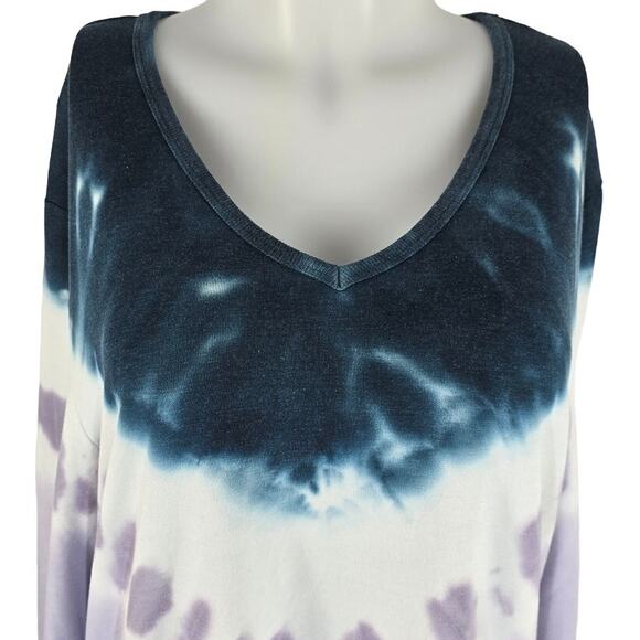 Green Tea Tie Dye Lavender Teal White Women's Soft Winter Sweatshirt XXL - Picture 2 of 5